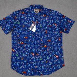 RSVLTS  Disney's Lilo & Stitch "Stitch being Stitch" Shirt Kunuflex Men 2XL Blue